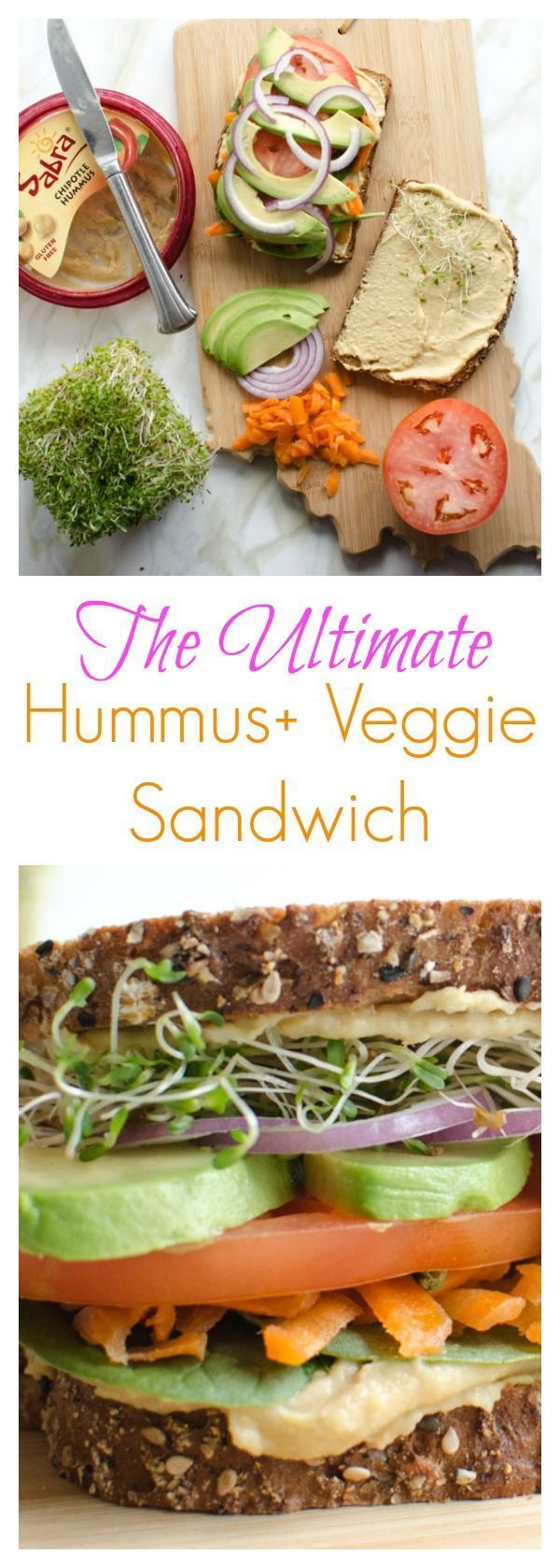 The Ultimate Hummus and Veggie Sandwich (healthy easy meatless recipe!)