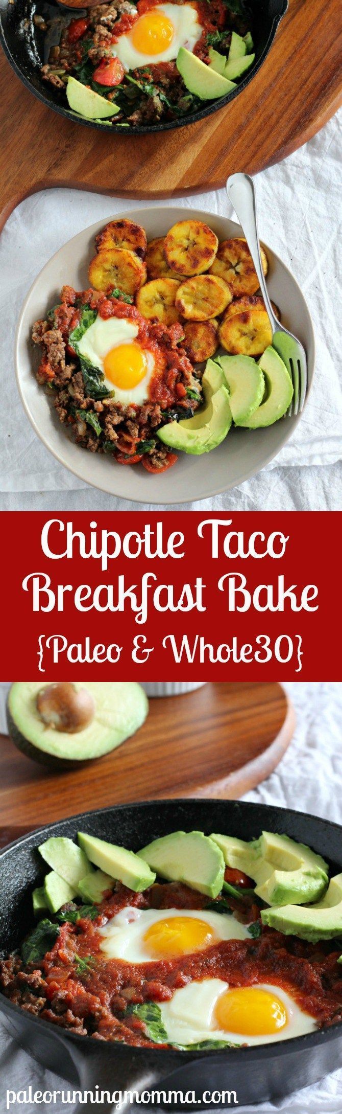 This delicious chipotle taco breakfast bake is perfect for anyone on the Paleo diet. Its grain-fr