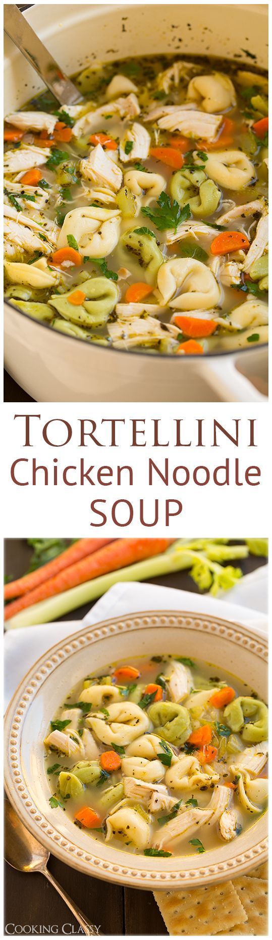 Tortellini Chicken Noodle Soup – this is so easy to make and seriously delicious! A simple 30 minute m