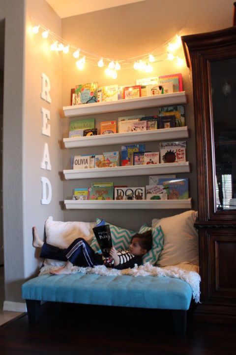 Wondering how to make the cutest little kids reading nook? To create a budget-friendly reading co