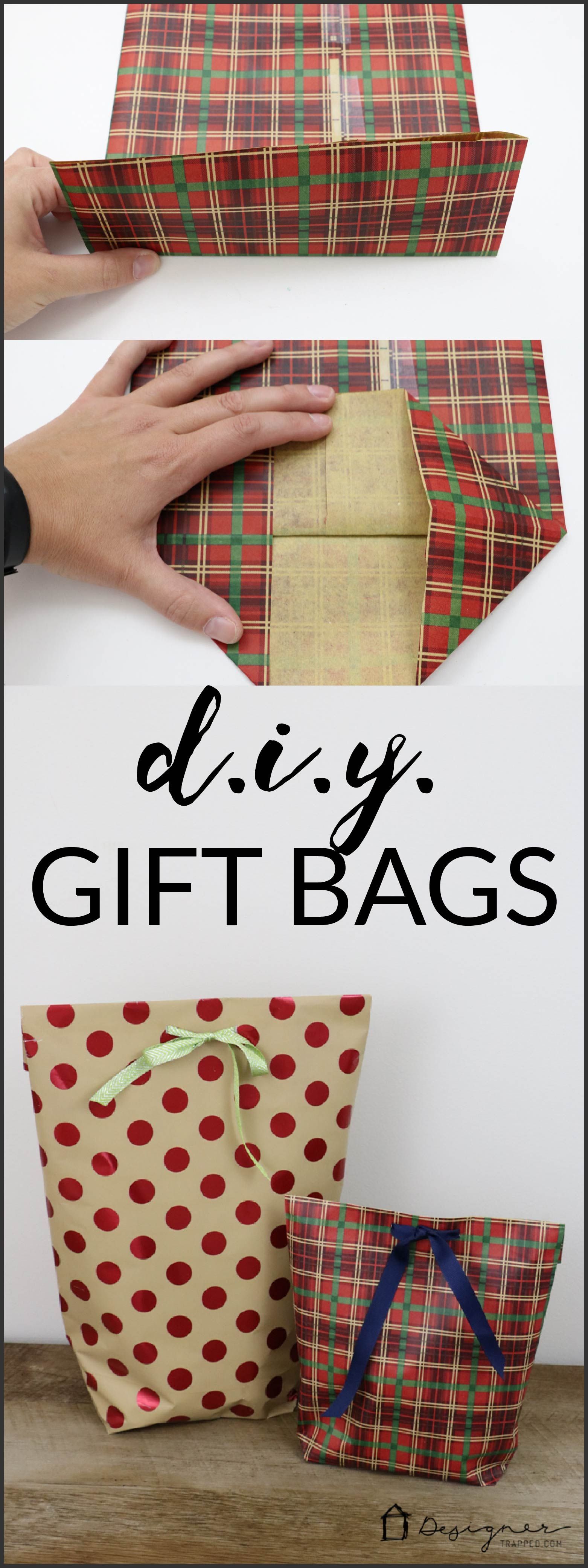 A MUST PIN FOR THE HOLIDAYS! Learn how to make a DIY gift bag from wrapping paper. Its the perfec