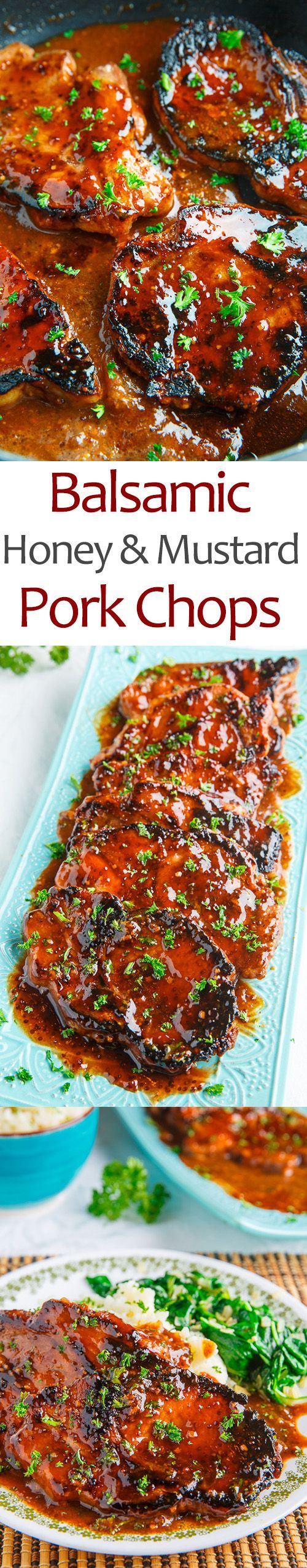 Balsamic Honey and Mustard Pork Chops- from Kevins Closet Cooking – mix it up alil! THANKS