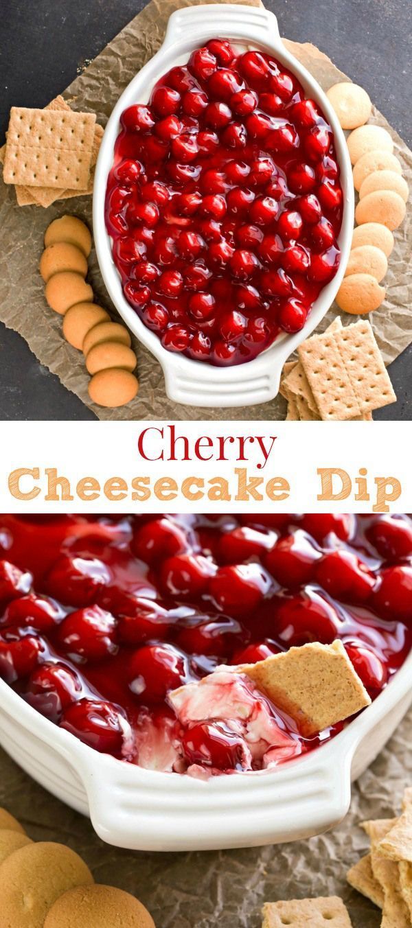 Cherry Cheesecake Dip Recipe This looks great, but find a way to make without cool whip and with whole