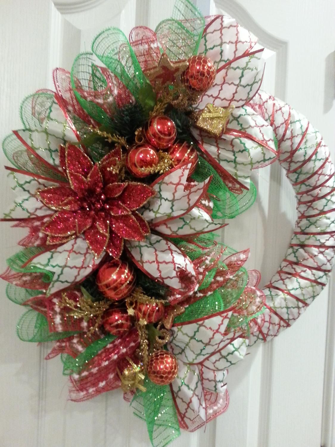 For Sale: Angels Heavenly Crafts on Facebook Handmade Ribbon & Deco Mesh Wreath – Central Cha