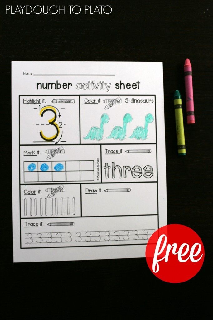 FREE Number Activity Sheets. What an awesome preschool math or kindergarten math activity! They would