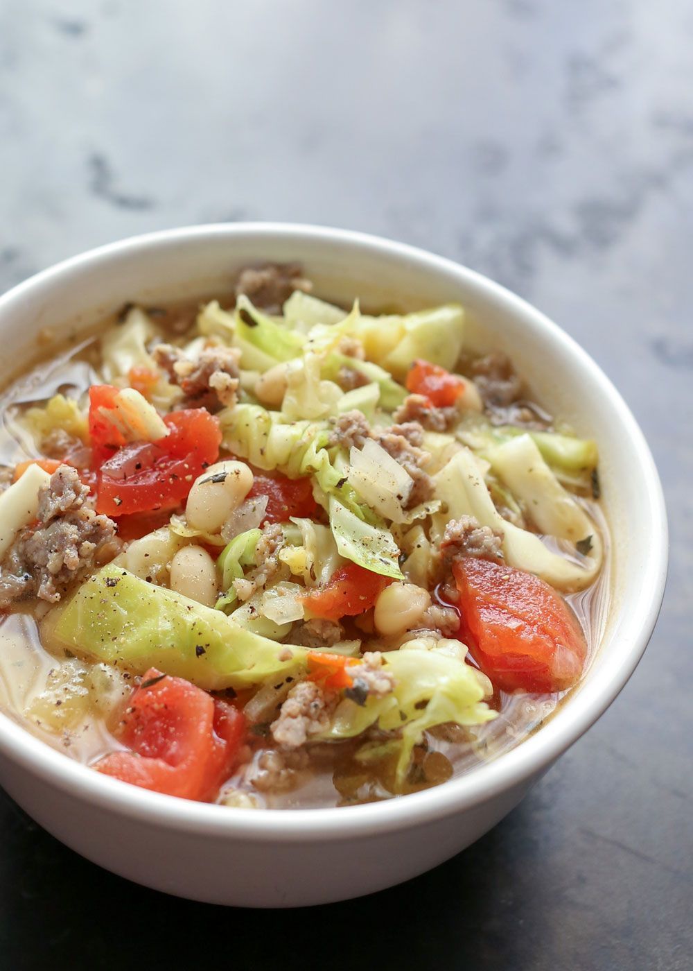 Italian White Bean, Cabbage, and Sausage Soup (ready to eat in less than 30 minutes!) recipe by Barefe
