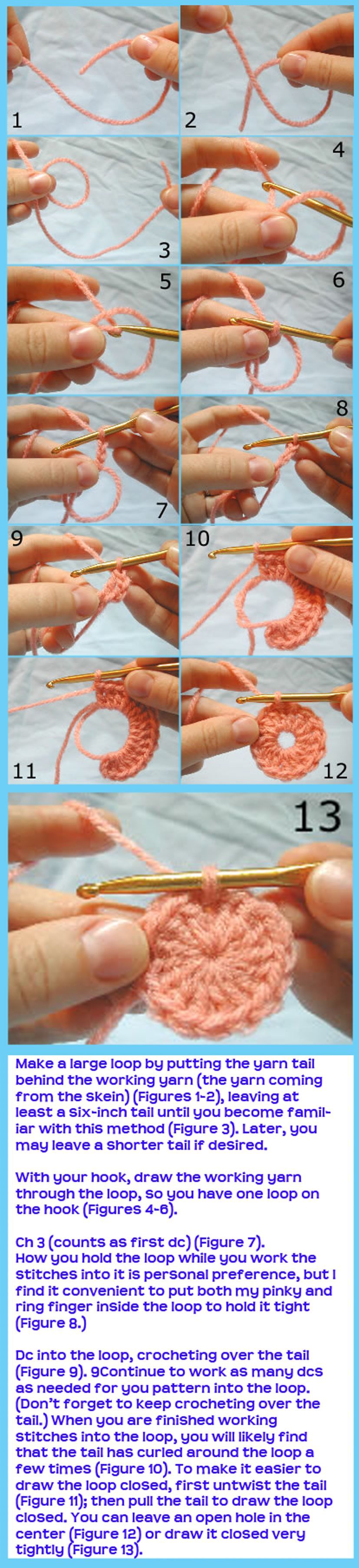Magic Loop.  In this method, you can crochet a large number of stitches and then close the middle, no