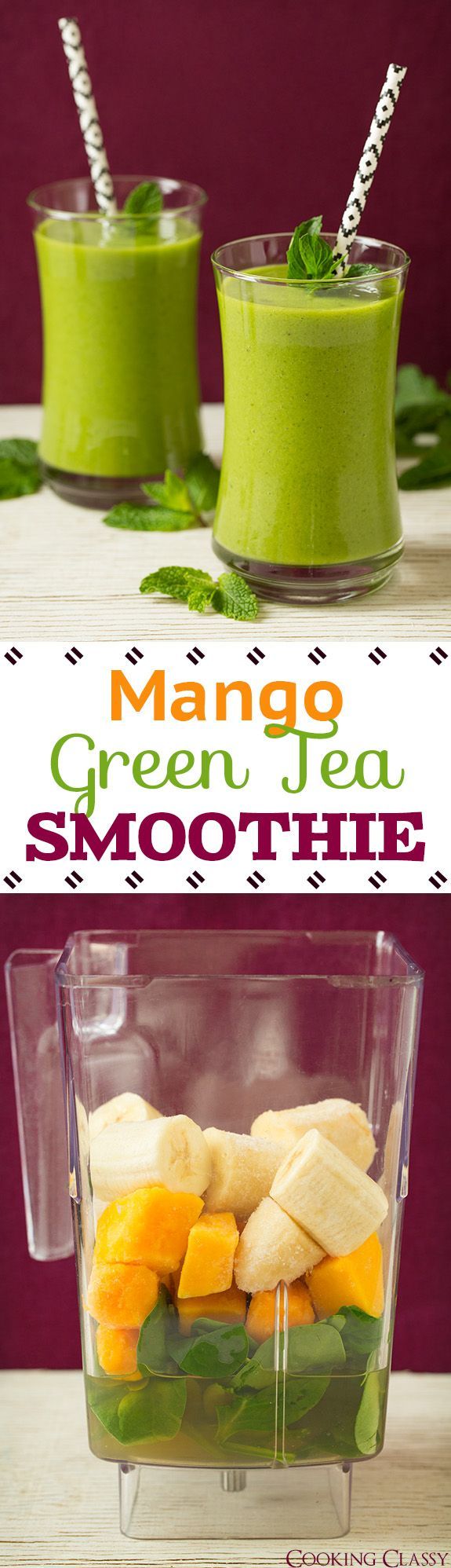 Mango Green Tea Smoothie – vibrant, refreshing and so good!! With the benefits of green tea Ill b