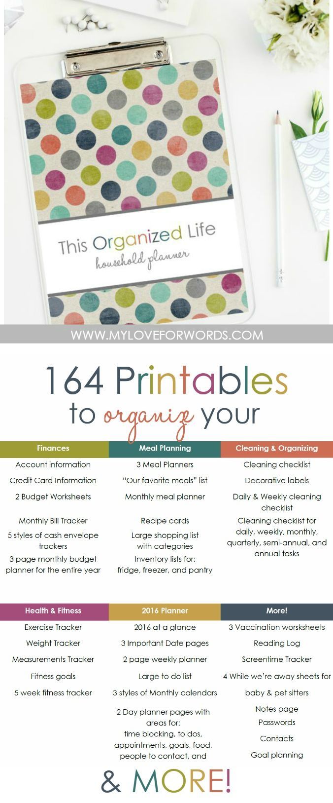 Need a little help getting your life organized? This printable collection is for…