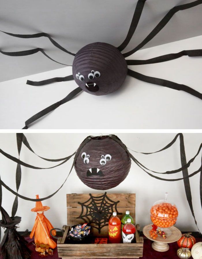 Paper Lantern Spider | Click Pic for 20 DIY Halloween Decorations for Kids to…