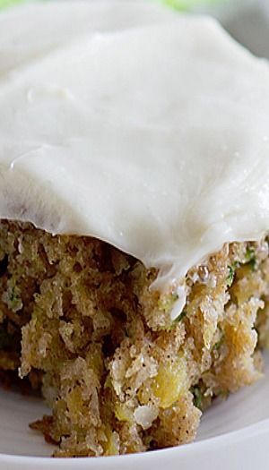 Pineapple Zucchini Sheet Cake with Cream Cheese Frosting Recipe ~ moist and addictive… It is topped