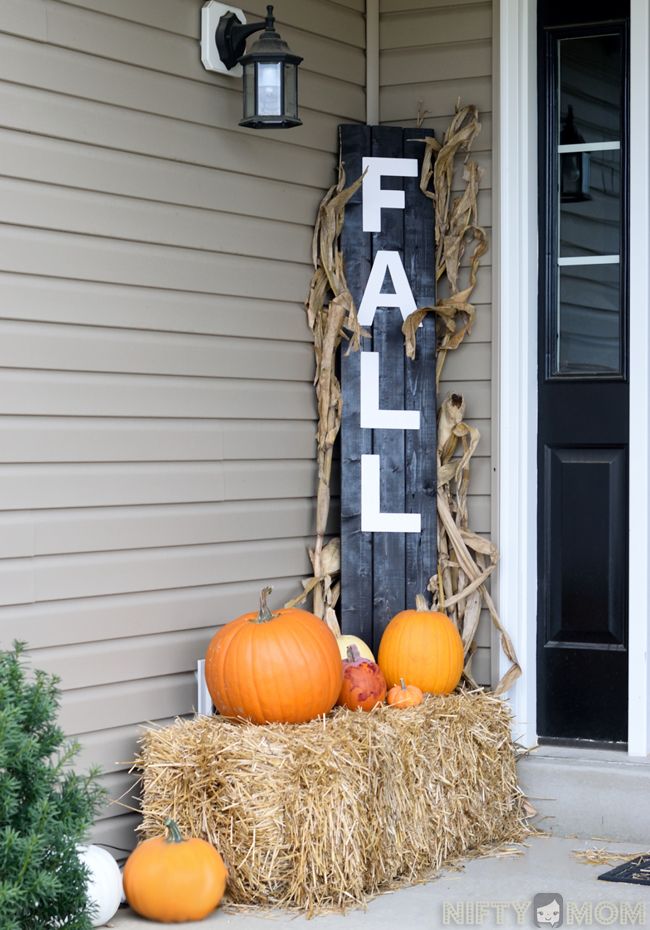 5 Easy Fall Porch Decorations + DIY Fall Porch Sign -   DIY Fall Front Porch Decorating Ideas