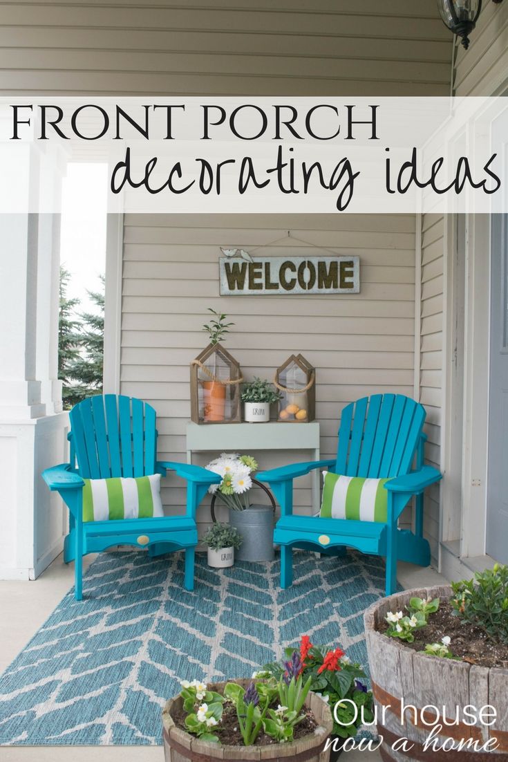 Front porch decorating ideas with the perfect Adirondack ... -   DIY Fall Front Porch Decorating Ideas