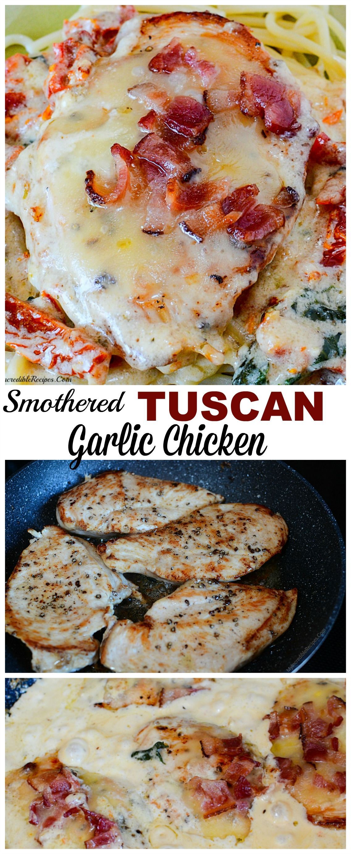 Smothered Tuscan Garlic Chicken!