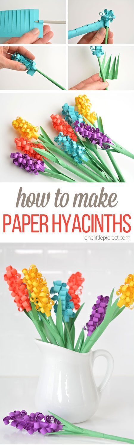 These paper hyacinth flowers are easy to put together and make a gorgeous DIY bouquet! Such a fun spri