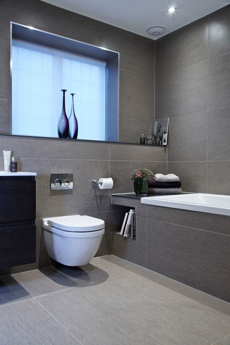 10 Inspirational examples of gray and white bathrooms  This bathroom insid