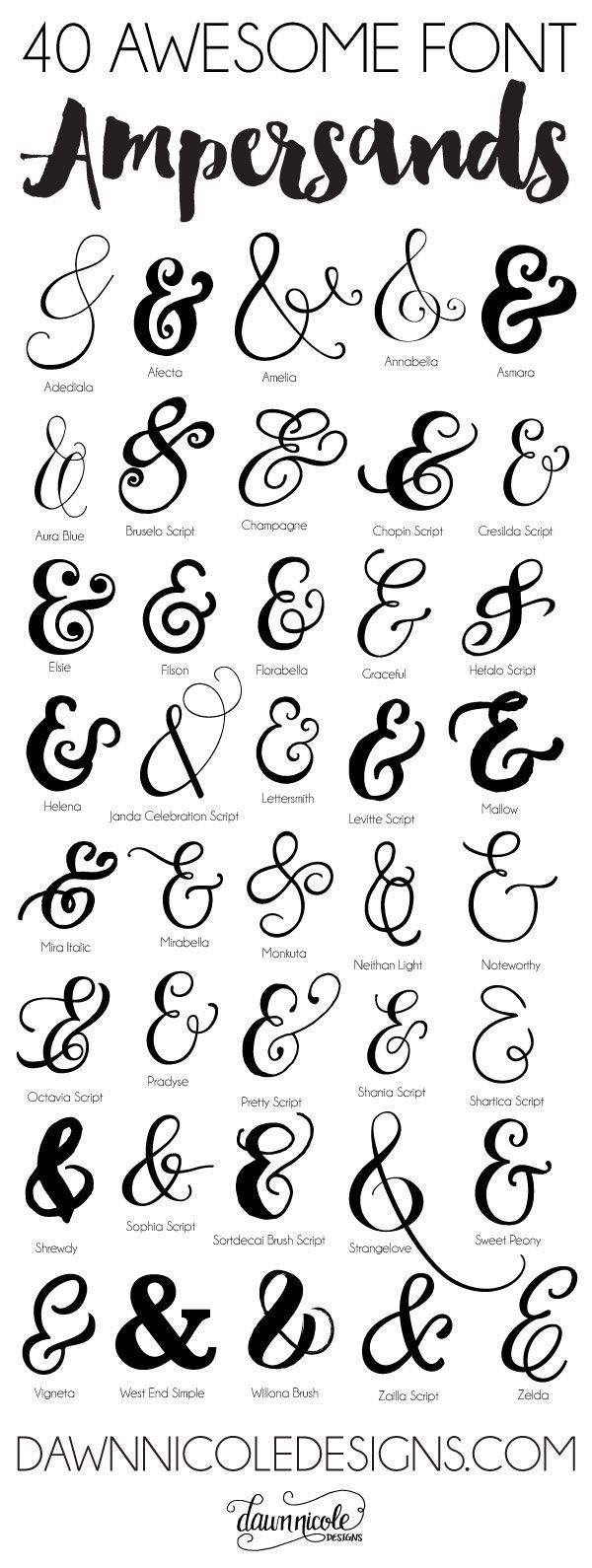 40 Awesome Font Ampersands | dawnnicoledesigns…