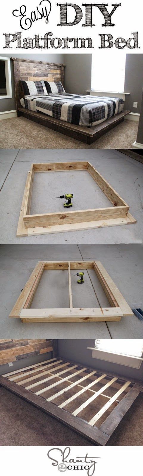 Best DIY Projects: Easy DIY Platform Bed that anyone can build!