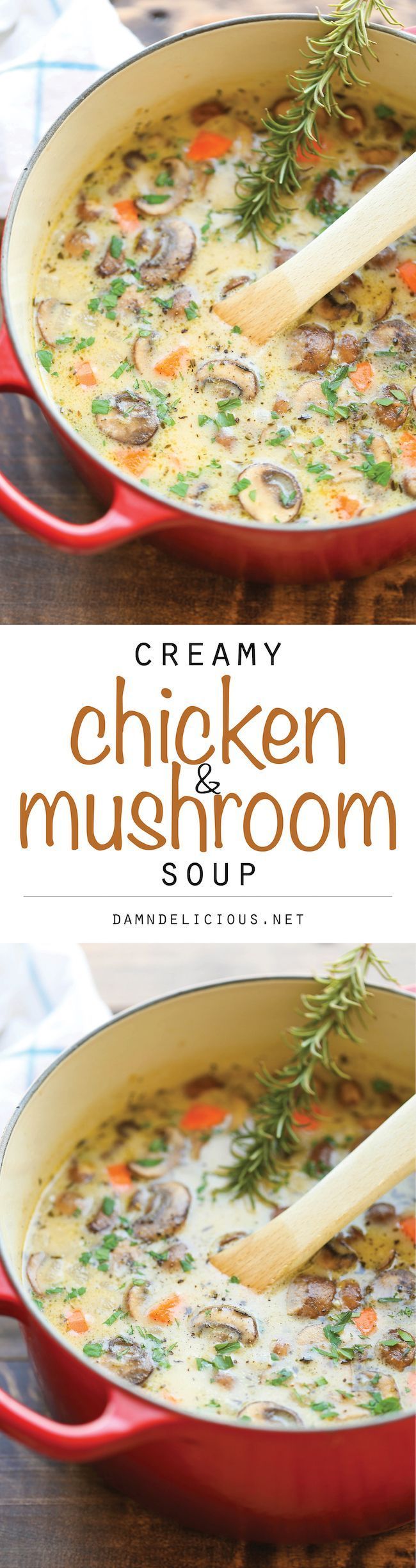 Creamy Chicken and Mushroom Soup – So cozy, so comforting and just so creamy. Best