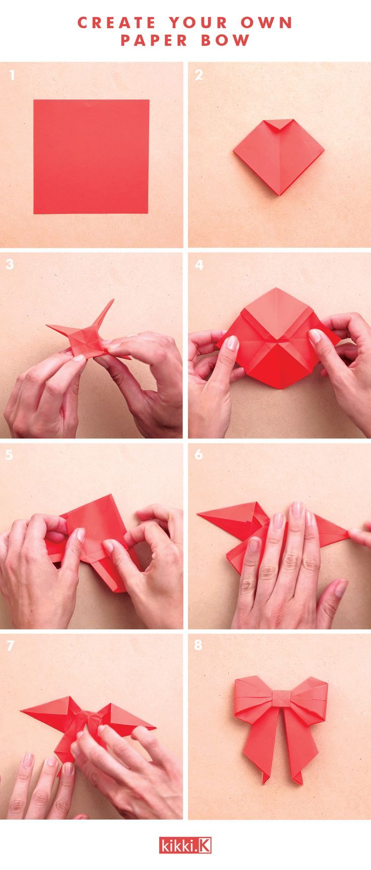 Decorate your gifts with this gorgeous DIY origami paper bow. Click through to see