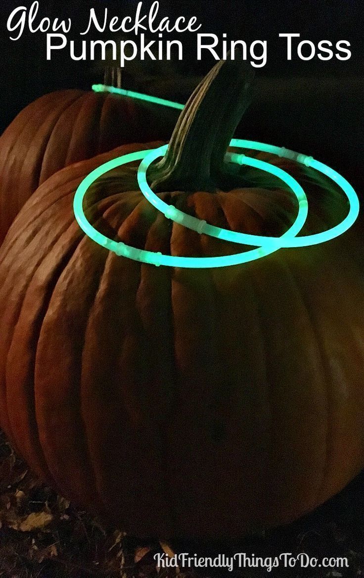 Halloween Ring Toss Game for Kids – Use Glow in the Dark Necklaces as rings for an