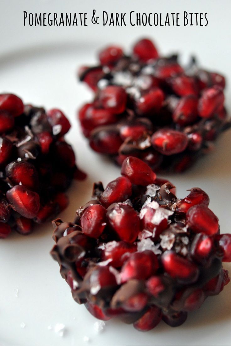 Pomegranate, Dark Chocolate, & Sea Salt Bites – a super simple, delicious reci