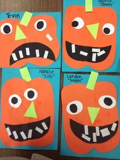 preschool pumpkins. Can talk about shapes while putting pumpkins together