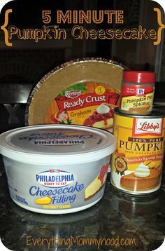 Recipe: 5 Minute Pumpkin Cheesecake with Libby’s Pumpkin Puree #PumpkinCan…
