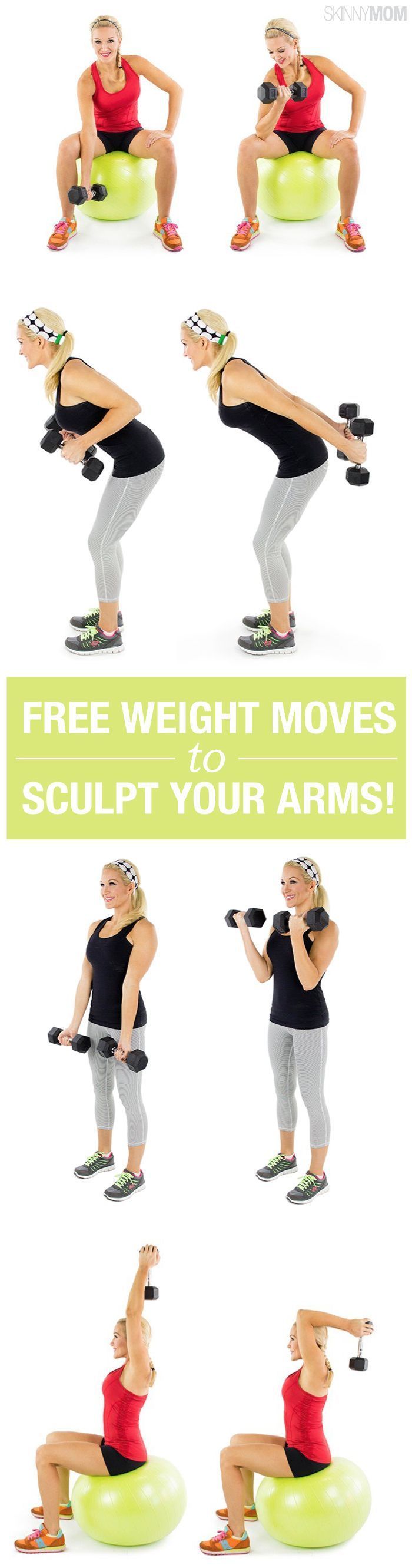 Sculpt your arms with 17 free weight moves. Grab those dumbbells!
