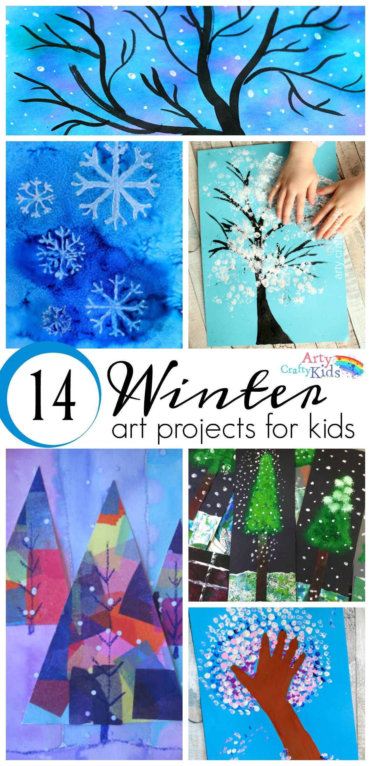 16 Winter Art Projects for Kids – A selection of gorgous snowy Winter art projects