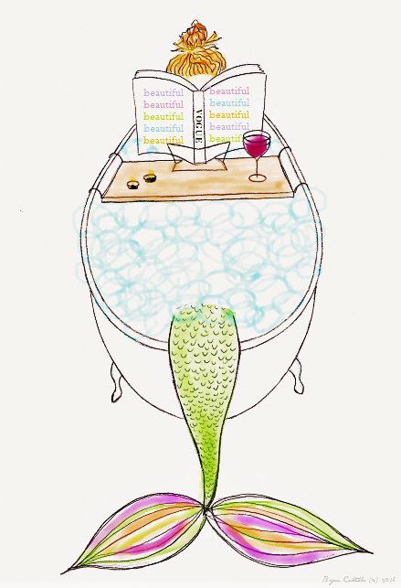 $3 Mermaid Bath Art Printable by BumbleCafe on Etsy Spa night? Yes please.