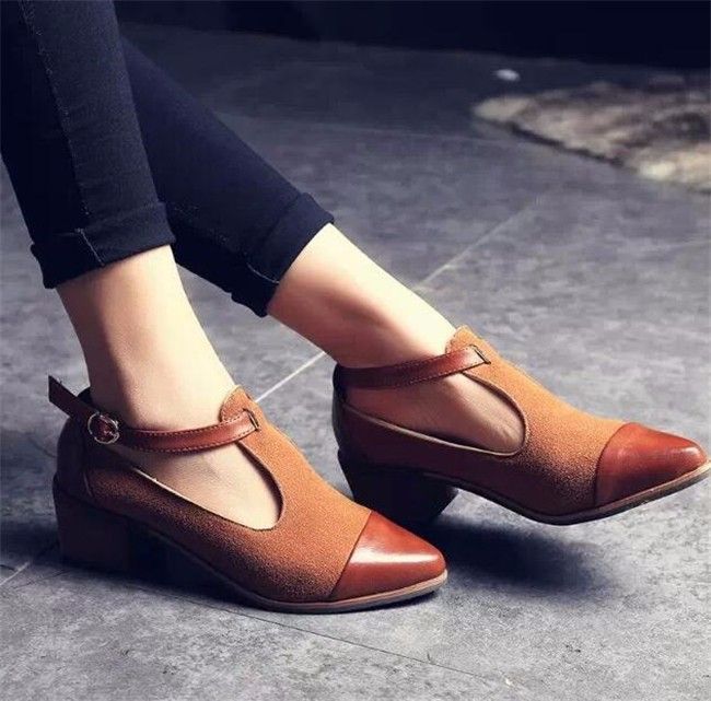 Aliexpress.com: Comprar 2016 Vintage zapatos Oxford mujeres punta estrecha Cut Out