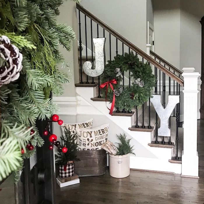 15 Festive Christmas Staircase Decor Ideas -   Christmas Decorations, Indoor & Outdoor Ideas