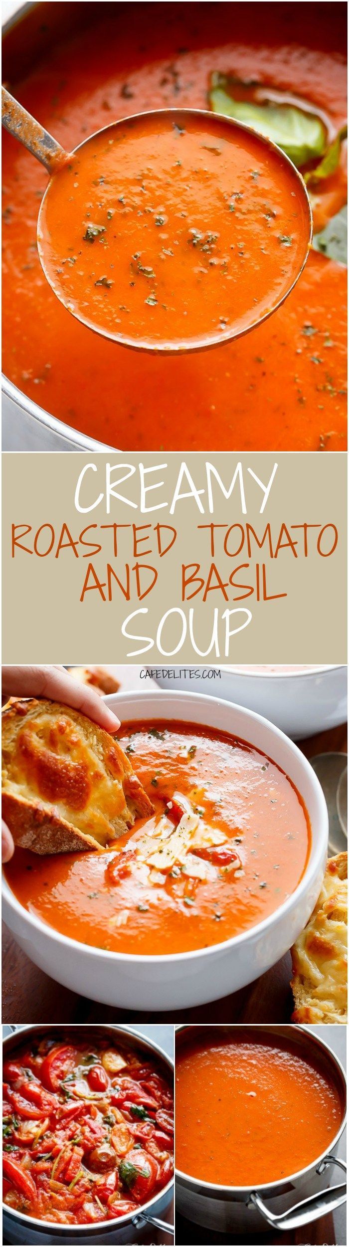 Creamy Roasted Tomato Basil Soup – Full of incredible flavours, naturally thickene
