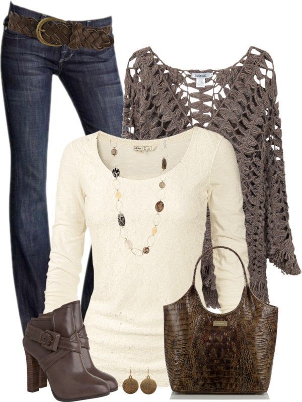 Crochet knit oversize cardigan fall outfit