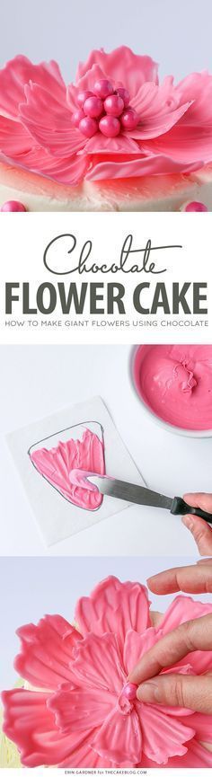 DIY Chocolate Flowers. How to make chocolate flowers to top cakes and cupcakes. |