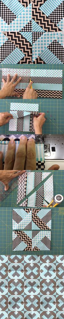 From strips to quilt block – half square triangles block