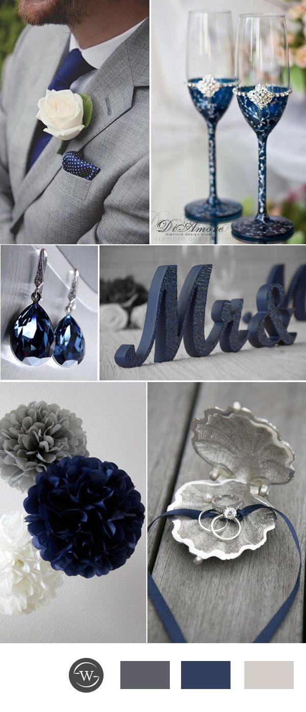 navy blue and grey wedding color ideas for 2017
