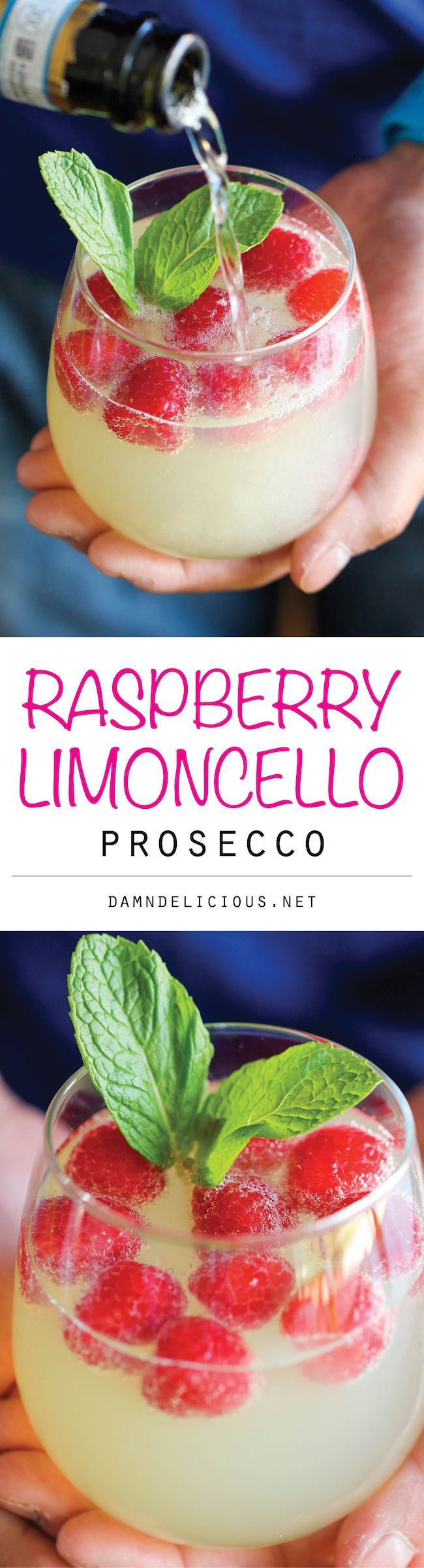 Raspberry Limoncello Prosecco @FoodBlogs