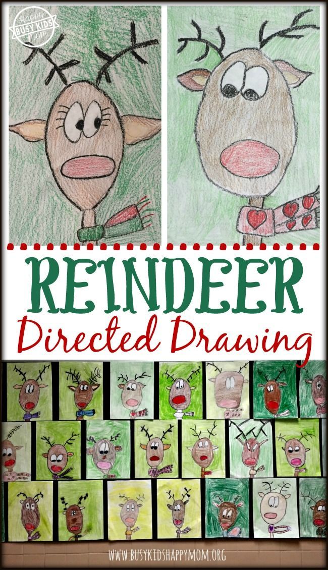Reindeer Directed Drawing for Classrooms – such a fun activity! Great for ALL Ages