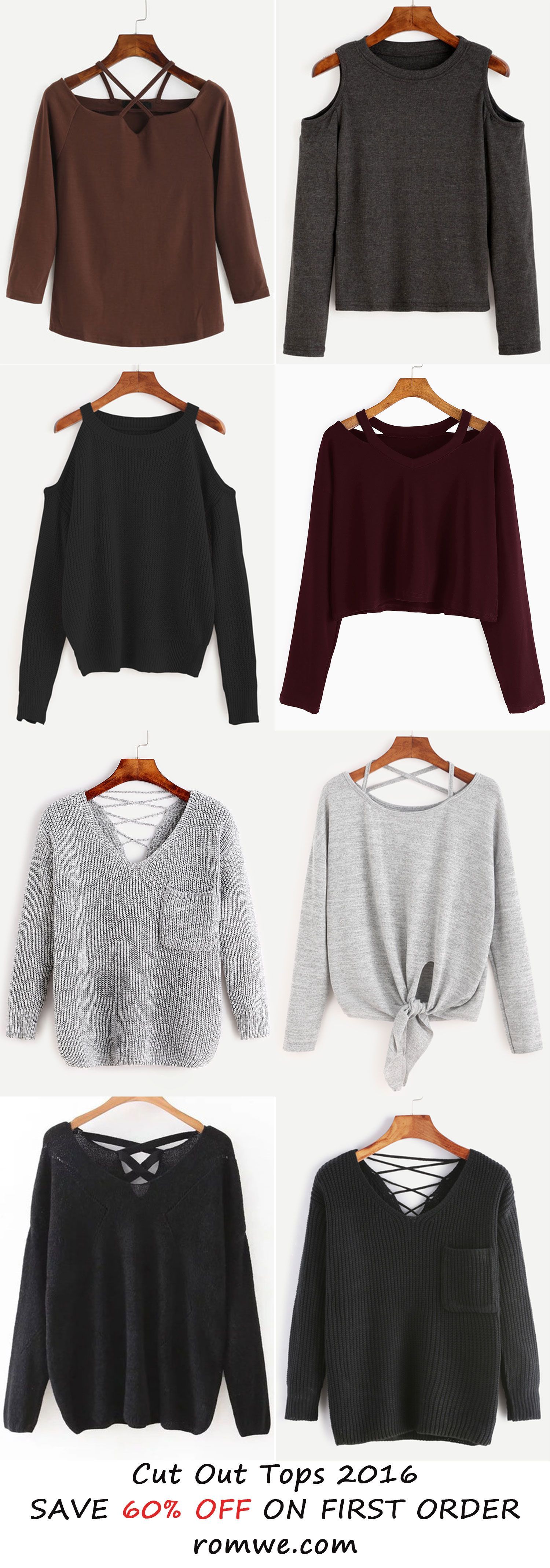 Sexy Fall & Winter – Cut Out Tops from romwe.com