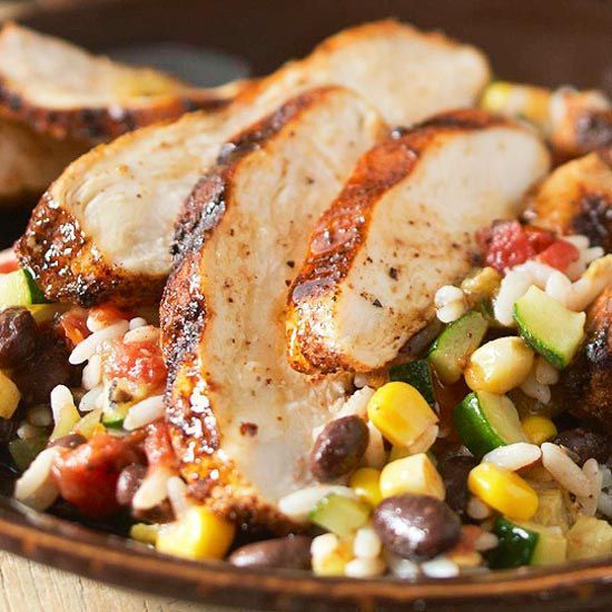 Spicy Grilled Chicken with Baja Black Beans and Rice from the Better Homes and Gar