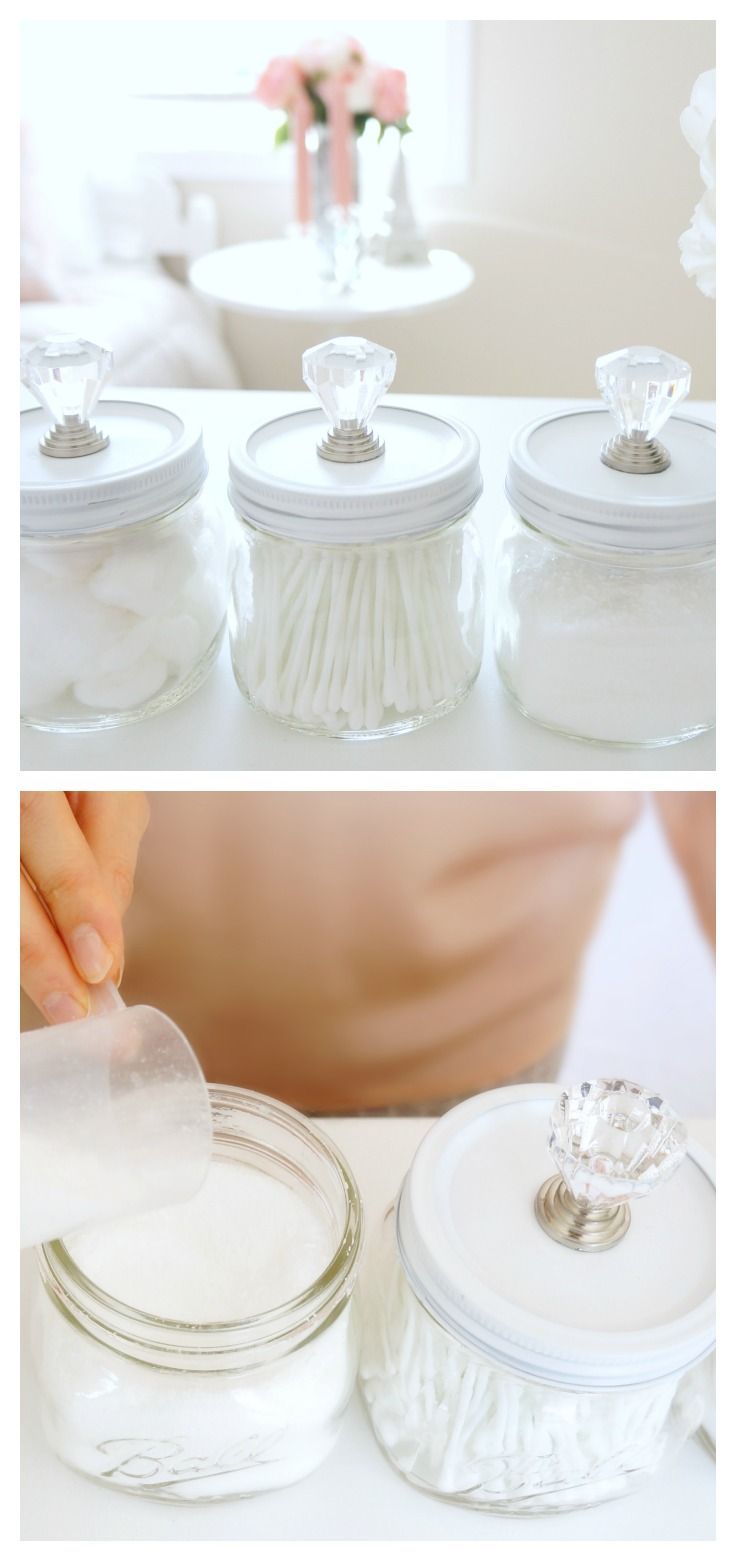 These DIY Mason Storage Jars are super easy and affordable to make! Plus, they&#39
