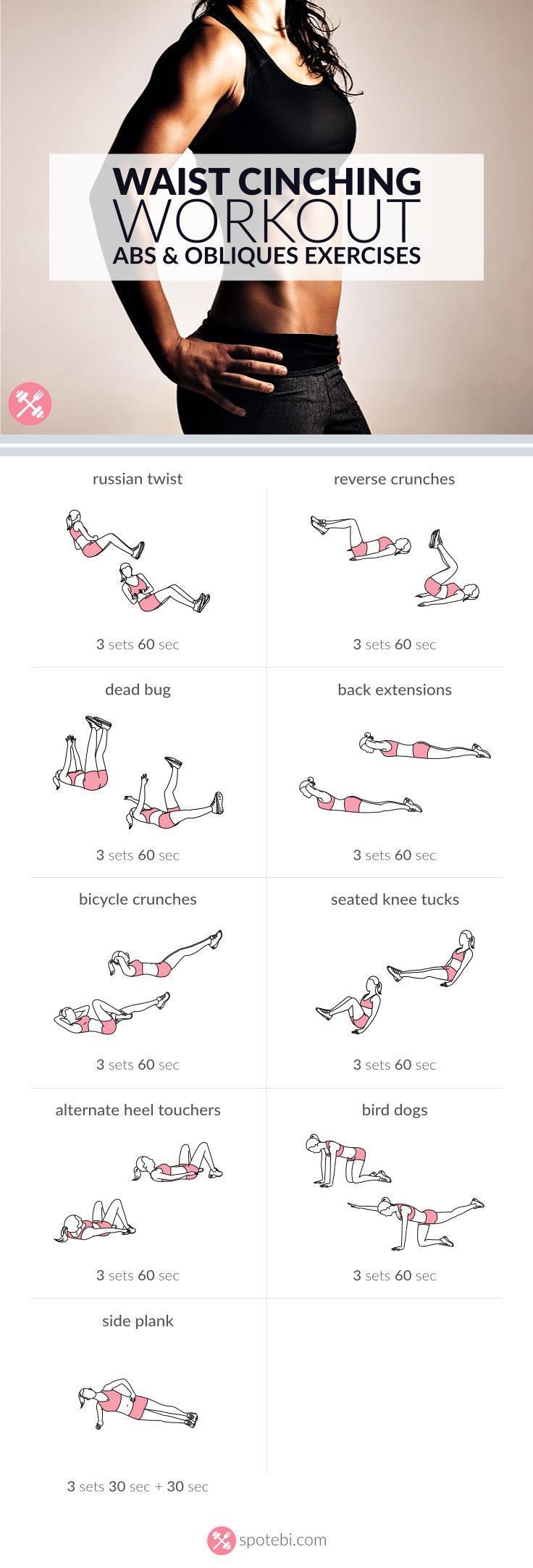 Work on your abs and obliques with these core exercises for women. A 30 minute wai
