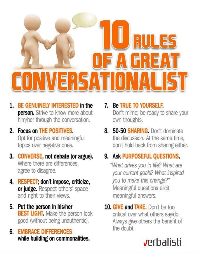 10 Rules Of A Great Conversationalist Pictures, Photos, and Images for Facebook, Tumblr, Pinterest, and Twitter