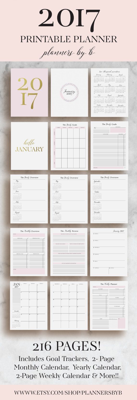 2017 Planner Printable 2017 Monthly Planner 2017 by plannersbyB