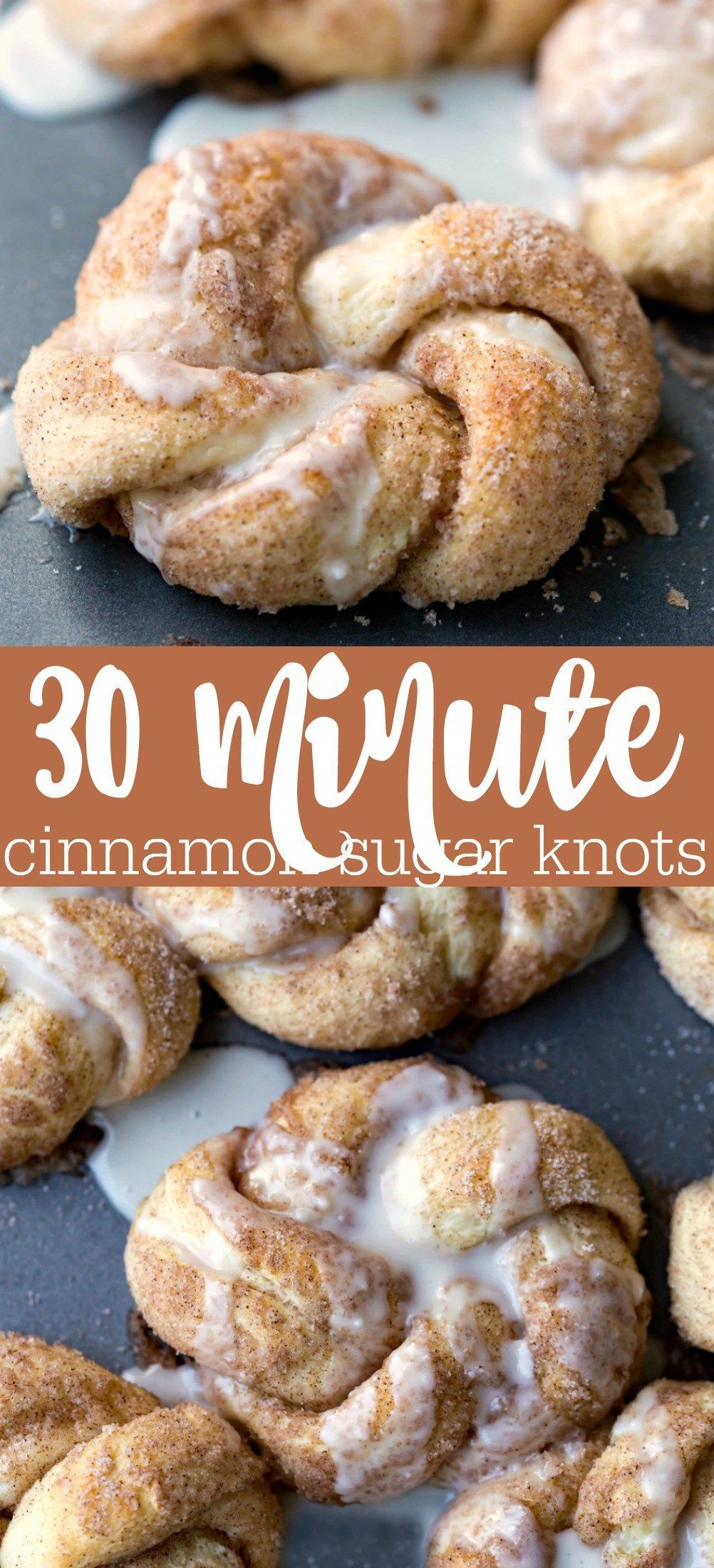 30 Minute Cinnamon Sugar Knots Recipe – made from scratch cinnamon roll sugar knots that are ready in just half an hour. Great