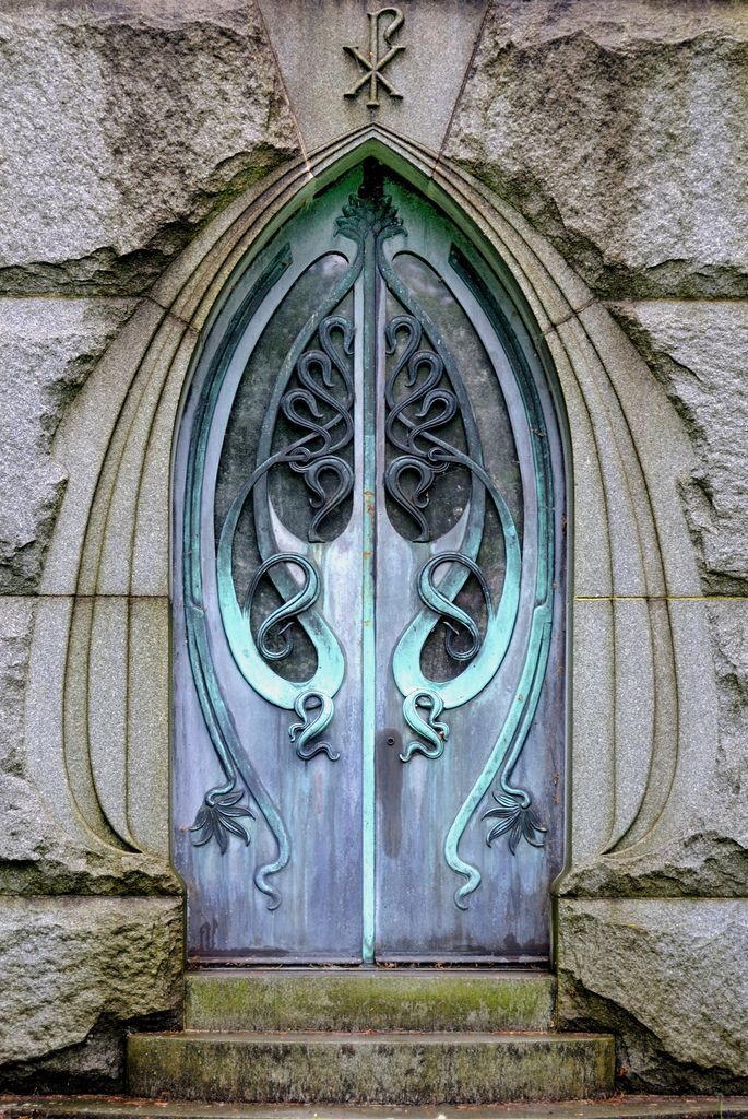 Art nouveau mausoleum door