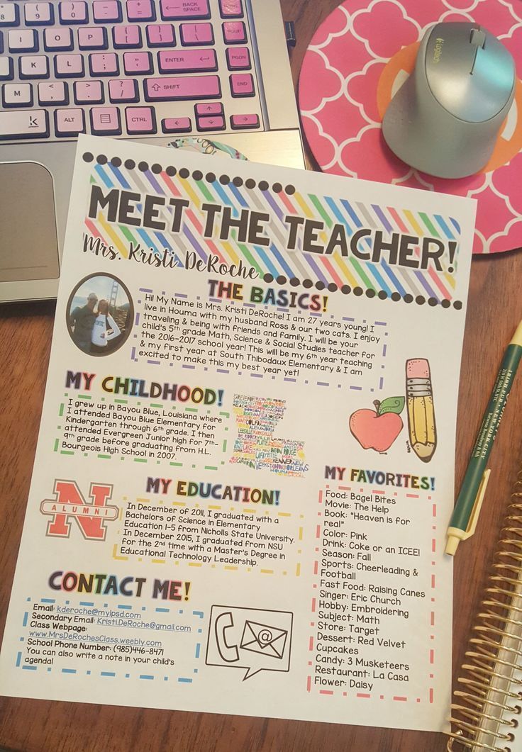 Awesome Meet The Teacher newsletter to hand out at Open House or during the first days of school! Super cute and editable!!