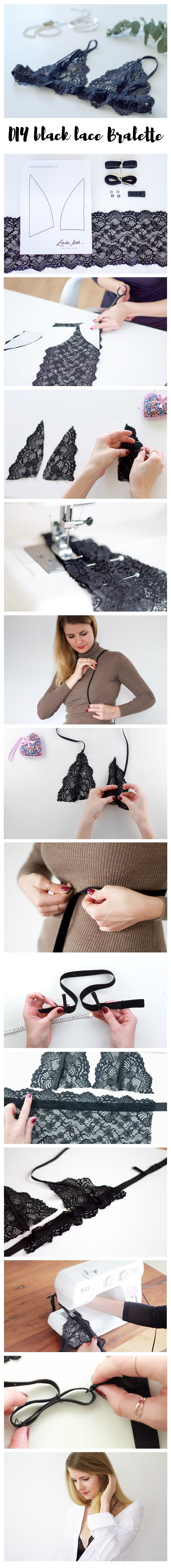 Black lace Bralette DIY – A fun and easy do it yourself project for the summer …